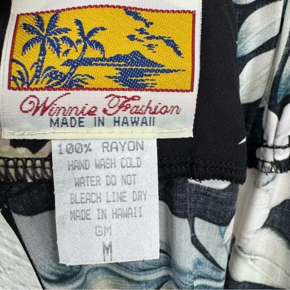 Winnie Fashion Vintage Hawaiian Floral Dress Medium Made in Hawaii - Picture 8 of 11